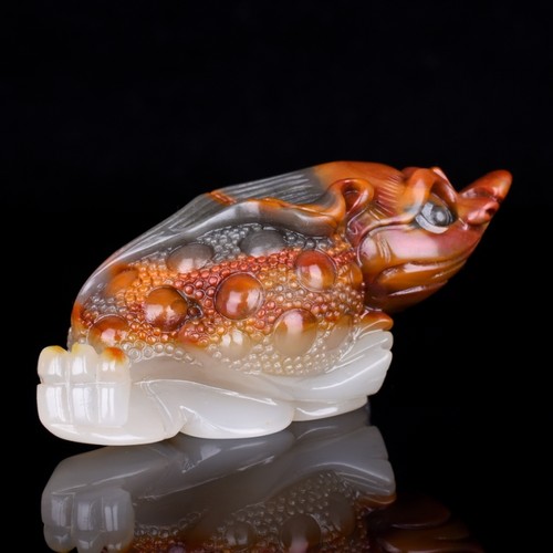 黄龙玉金蟾手把件男女款三足金蟾大号把玩件招财脚踏如意金蟾摆件