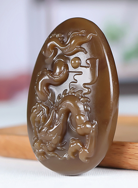 和田玉糖料玉龙手把件