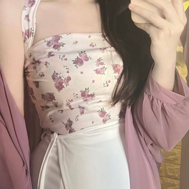 异域风情~复古港风春夏新款小众设计感碎花挂脖抹胸吊带背心上衣,女装/女士精品,背心吊带,淘宝优惠券,粉丝福利购,淘宝优惠卷