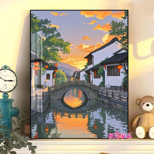 2026年新款钻石画手工江南水乡客厅砖石贴画风景高难度粘钻画满钻