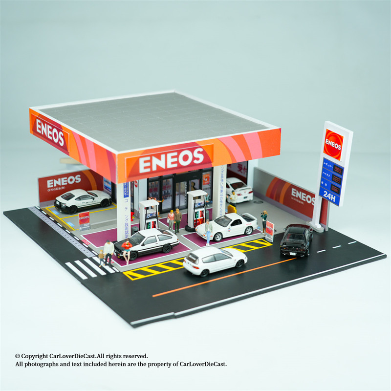  G-Fans 1:64 豆腐店 场景模型 加油站建筑场景 仿真车模场