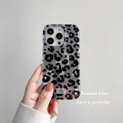 高级感小众ins复古羽纱豹纹硬壳