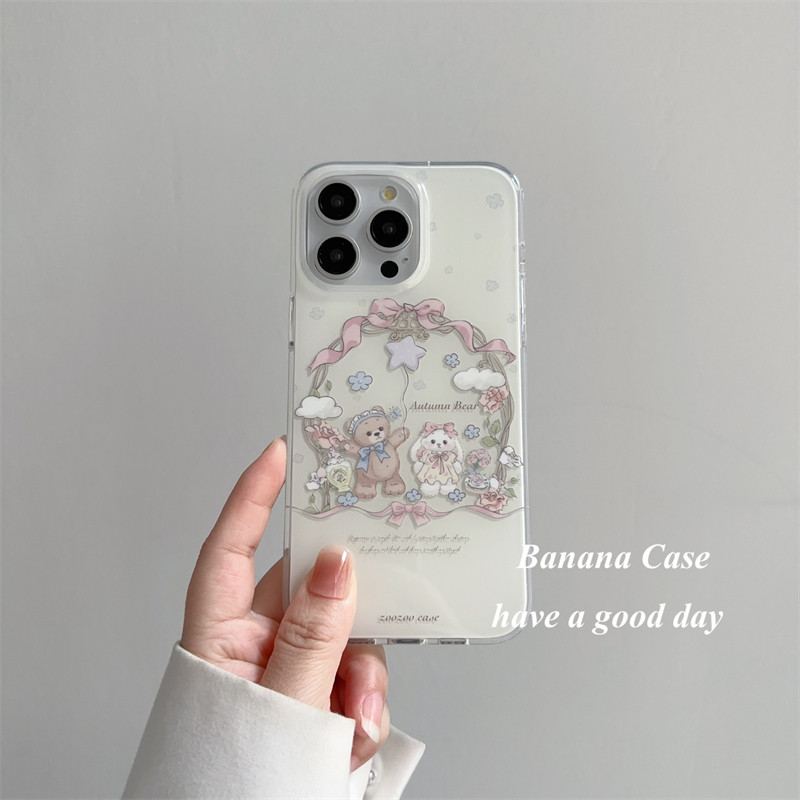 BananaCase韩国ins小众蝴蝶结小熊兔子适用15promax苹果17pro手机壳iPhone16新款光面双层14/13PRO保护套硬壳,3C数码配件,手机保护套/壳,淘宝优惠券,粉丝福利购,淘宝优惠卷