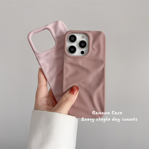 韩国ins高级感温柔粉色褶皱软壳