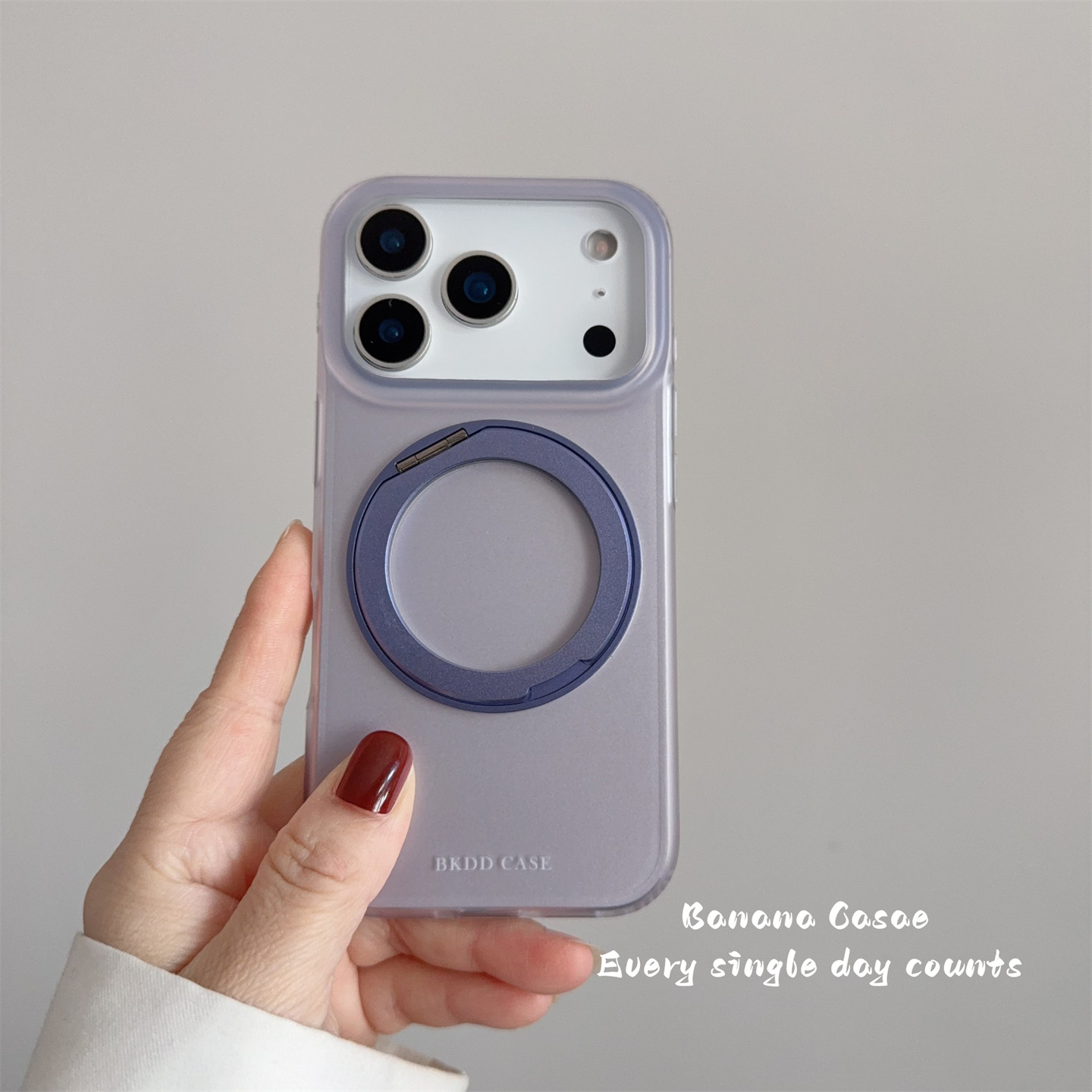 BananaCase高级感ins温柔紫一体式旋转支架适用iPhone17promax苹果16pro手机壳15promax磨砂13/14pro防摔硬壳