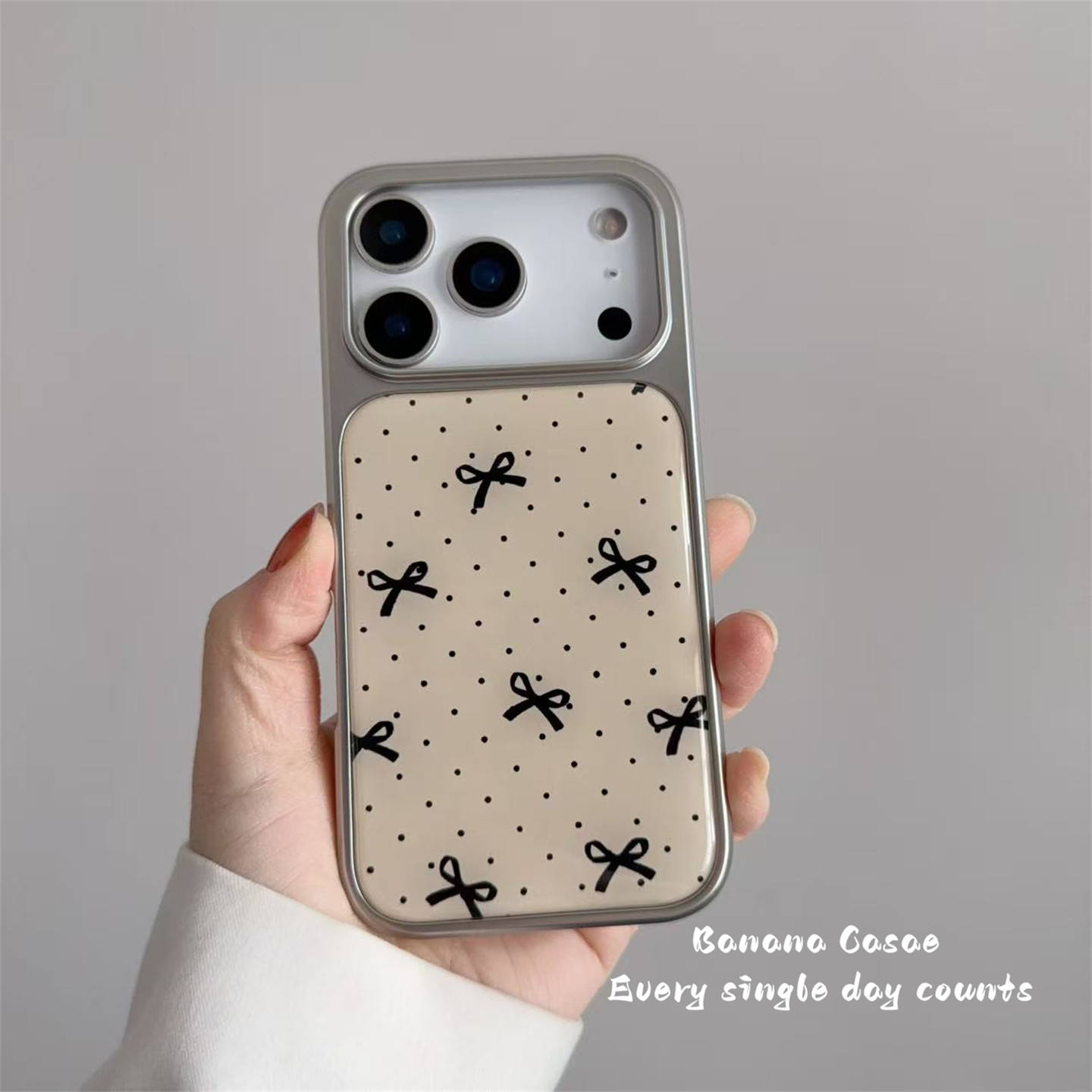 韩国ins小清新波点蝴蝶结手机壳