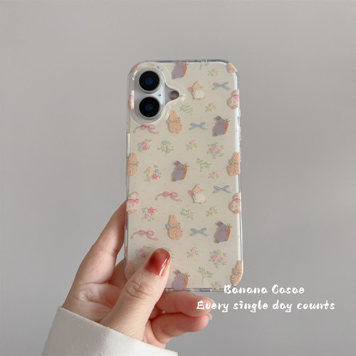 韩国ins治愈系小碎花兔子手机壳