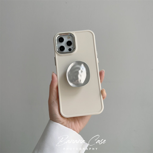 iphone14磨砂气质奶油白支架软壳