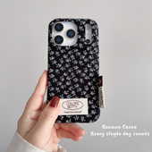 BananaCase秋冬款 黑底小碎花绒布适用17promax苹果16pro手机壳iPhone13新款 15pro全包防摔14promax保护套硬壳