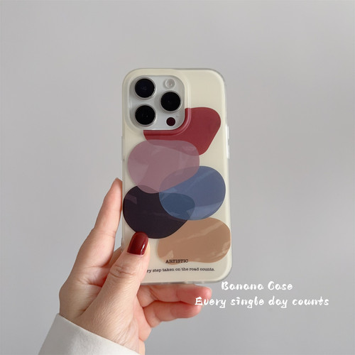 小众ins艺术感撞色几何色块硬壳