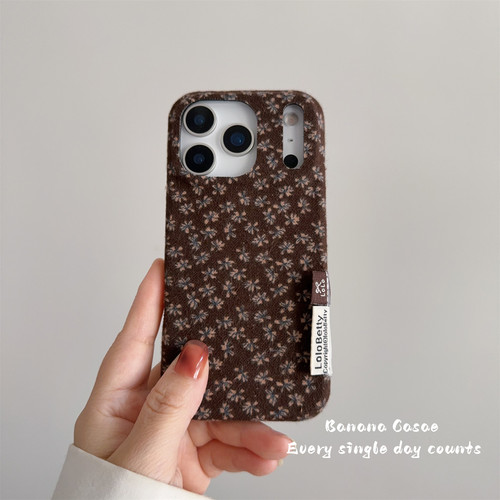 秋冬复古田园小碎花绒布手机壳