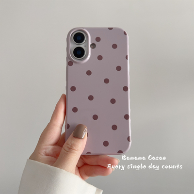 韩国ins温柔香芋紫波点17手机壳