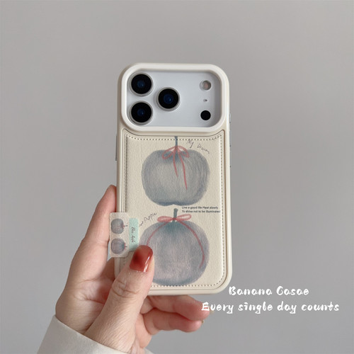 韩国ins小众珍珠白蓝苹果手机壳