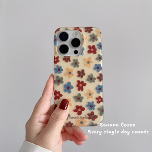 BananaCase早秋复古涂鸦油画彩色花朵适用16promax苹果17pro手机壳iPhone15磨砂14pro新款 防摔13保护套16硬壳