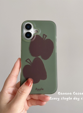 BananaCase韩国ins艺术涂鸦棕色苹果适用16promax苹果17pro手机壳iPhone17绿色磨砂15pro防摔14pro保护套13硬