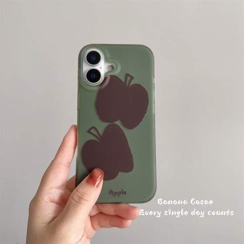 韩国ins艺术涂鸦棕色苹果手机壳