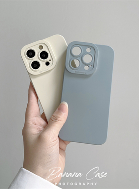 BananaCase小众温柔蓝灰色适用iphone14promax苹果17pro手机壳15pro古董白11全包摄像头13硅胶12保护套16plus