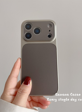 BananaCase高级感复古铜色电镀边框适用iPhone17promax手机壳16pro苹果15自带镜头膜14pro防摔13保护套硬壳17