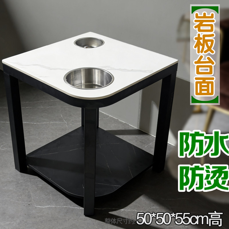 包邮防水防烫扇形岩板麻将机小茶几桌烟缸棋牌室茶楼茶水架台边几
