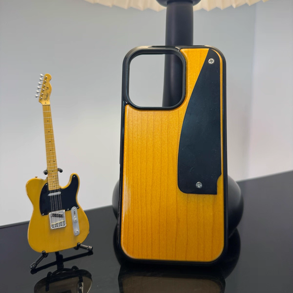 fender tele吉他摇滚手机壳硝基喷漆做旧苹果iphone手机壳奶油黄