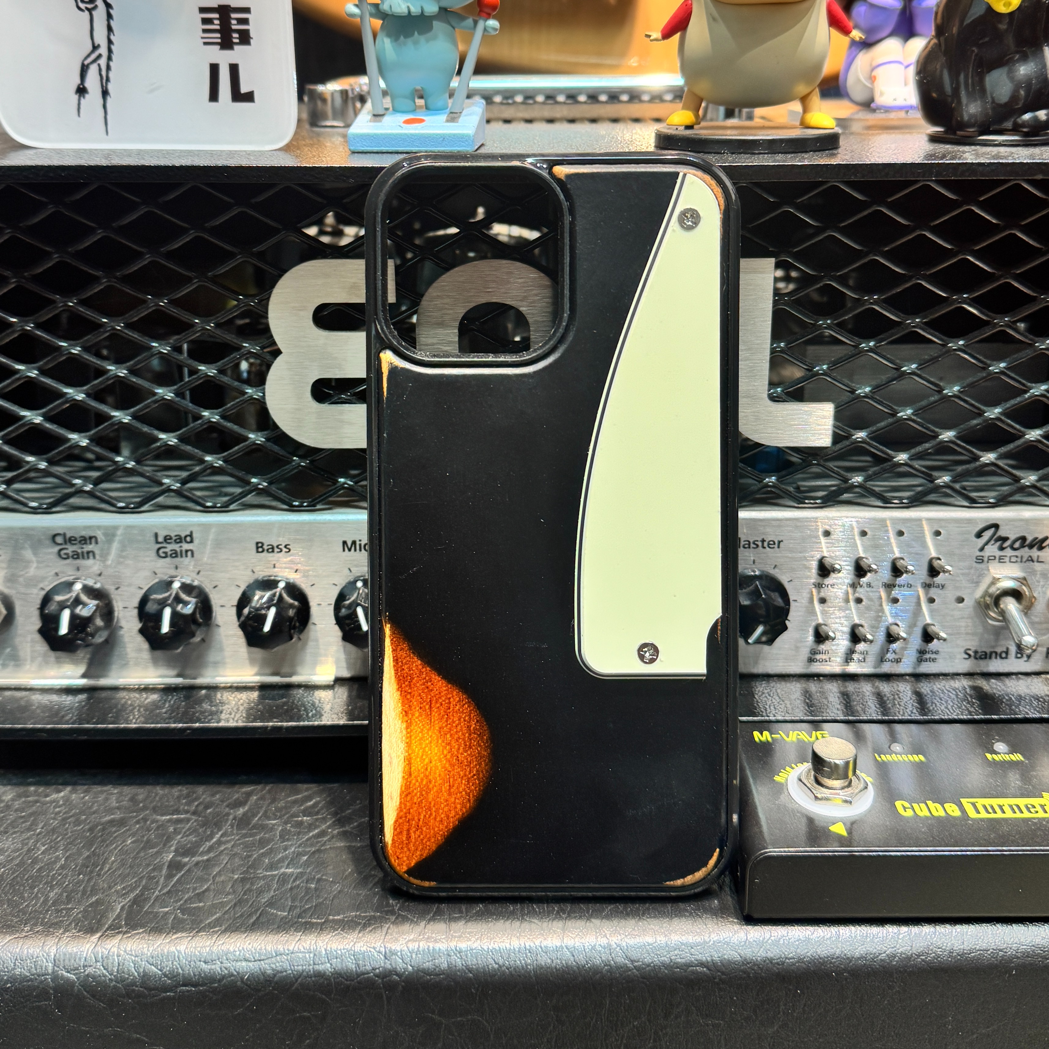 fender芬达黑套三色渐变电吉他实木定制吉他摇滚手机壳硝基漆喷漆relic复古做旧摇滚风苹果iphone全系防摔壳