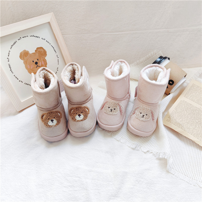 出口日单 futa家卡通小熊雪地靴子 小兔公主宝宝棉鞋 加厚童鞋