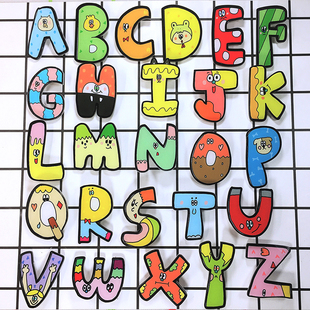 亚克力字母徽章可爱表情英文字母胸针自由组合字母 新款