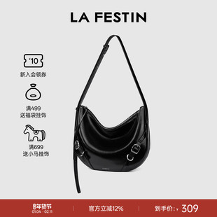 拉菲斯汀黑色包包女2026新款大容量单肩斜挎女真皮腋下通勤托特包