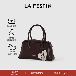 拉菲斯汀波士顿嘟嘟包新款秋冬真皮女包斜挎包保龄球包小众手提包