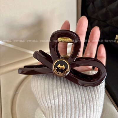 韩国东大门ins简约风狗狗纯色11cm鲨鱼夹中号发量少后脑勺抓夹发