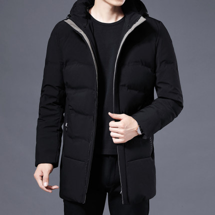 羽绒服男中长款冬季男式外套2020新款加厚鸭绒服中年男士爸爸冬装