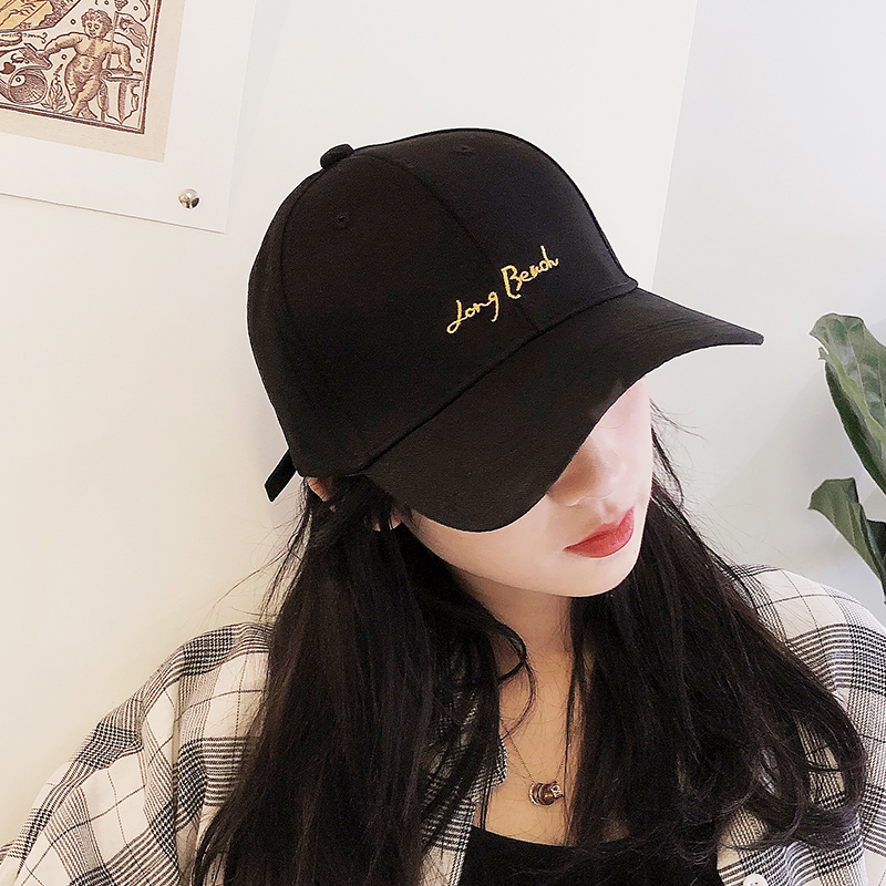 帽子女夏天鸭舌帽韩版百搭网红ins街头潮人休闲黑色遮阳棒球帽男