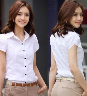 2025新款韩版职业装衬衣女白色短袖女装夏季ol工作服女士衬衫夏装