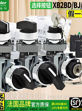 正品施耐德选择按钮开关XB2-BD21C钥匙2档旋钮BJ25C BG33C 53 41C