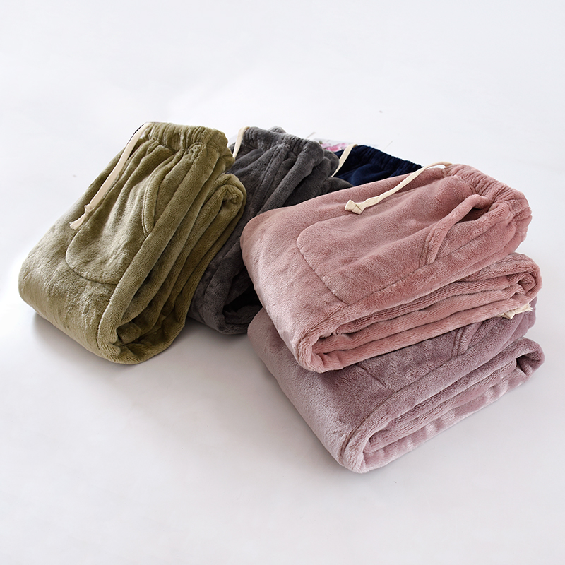 23新款特厚女冬法兰绒睡裤