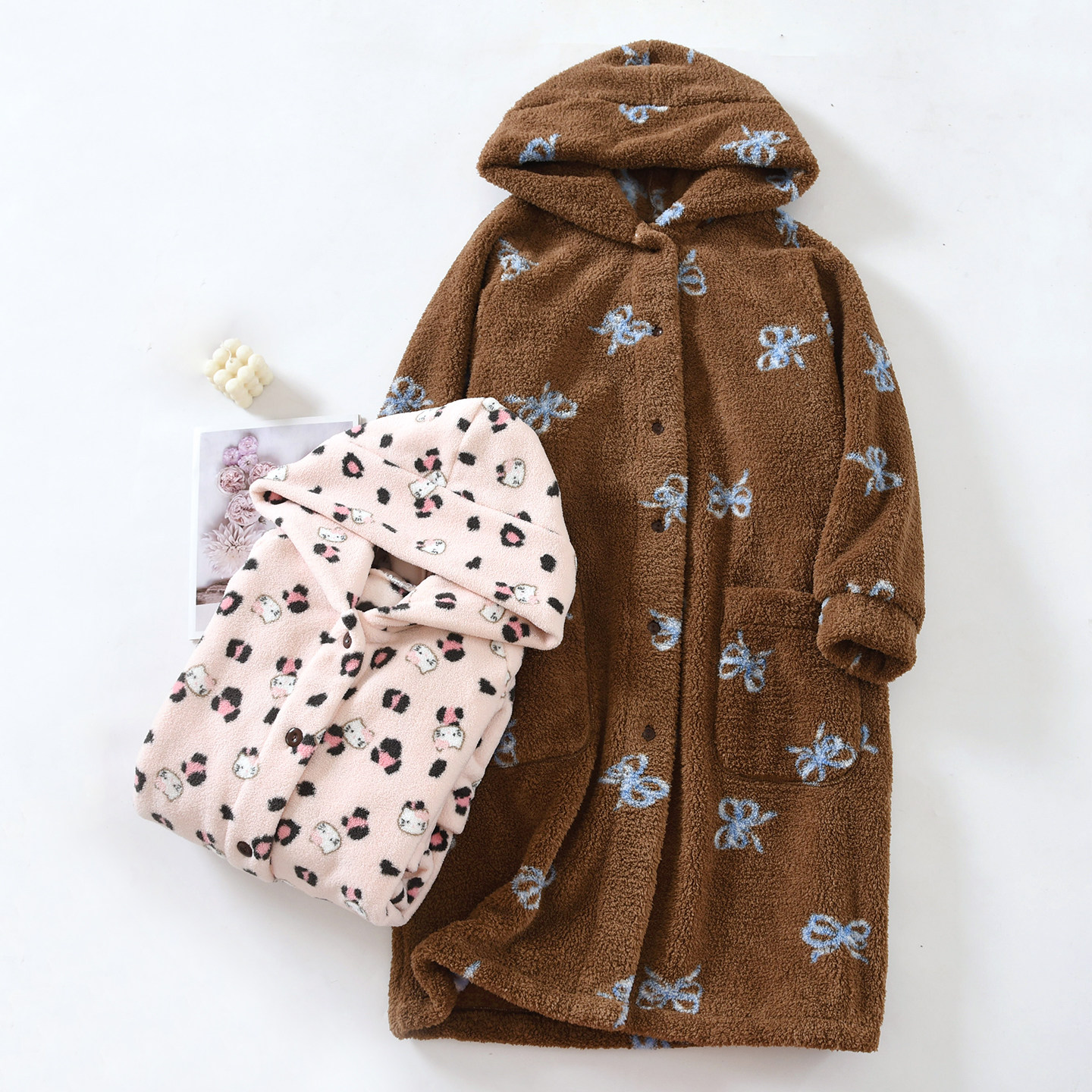 加厚珊瑚绒睡袍女冬卡通连帽中长款加绒加厚保暖家居服睡裙可外穿,女士内衣/男士内衣/家居服,睡袍/浴袍,淘宝优惠券,粉丝福利购,淘宝优惠卷