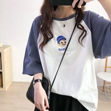 夏季纯棉辣妈款外出短袖哺乳T恤不起球宽松显瘦月子服喂奶上衣女