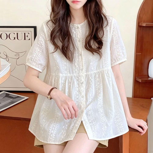 纯棉哺乳衬衫宽松月子服女