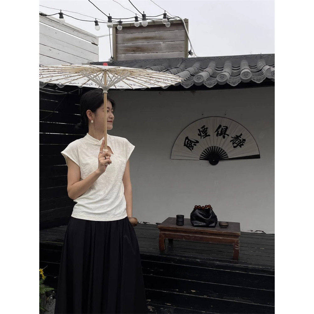 清仓现货新中式改良提花衬衣