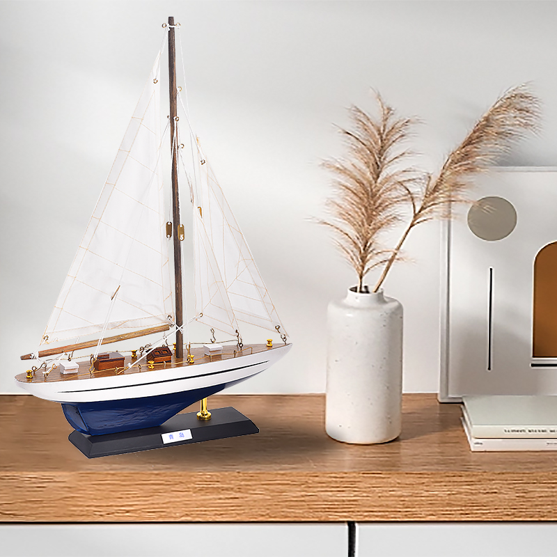 青岛木质帆船摆件工艺品