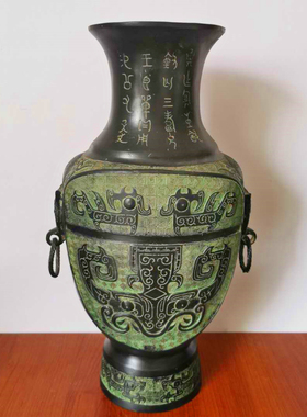 镇宅摆件花瓶做旧礼品仿古青铜器