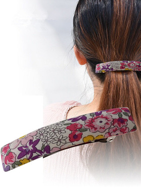 春夏户外清新彩色碎花发夹可爱女士甜美发饰刺绣花朵发卡子