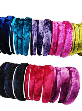 金钻绒钻石绒冰花丝绒发箍头箍韩版简约发夹金丝绒甜美女头饰