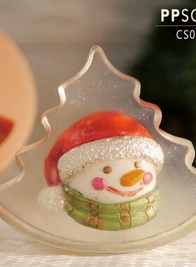 PPSOAP原创设计手工皂模食品级硅胶模皂中皂CS015 耶诞树雪人