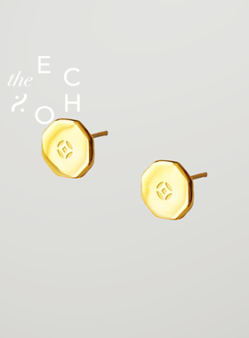 theECHO唤应「钱币」新年礼物 守财 气质 高级 18k 钛钢 耳环耳钉