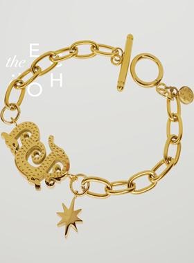 theECHO唤应「龙女」金龙 手链 星星 18k镀金 叠戴推荐 女
