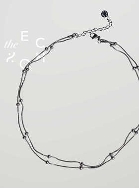 theECHO唤应「若水」银色双层珠链 百搭 项链女款2024新款 基础款