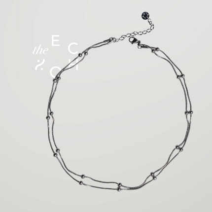 theECHO唤应「若水」银色双层珠链 百搭 项链女款2024新款 基础款