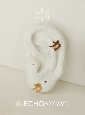 theECHO唤应「力」金 男 女 情侣款 国潮独特 高级 原创 耳饰耳环