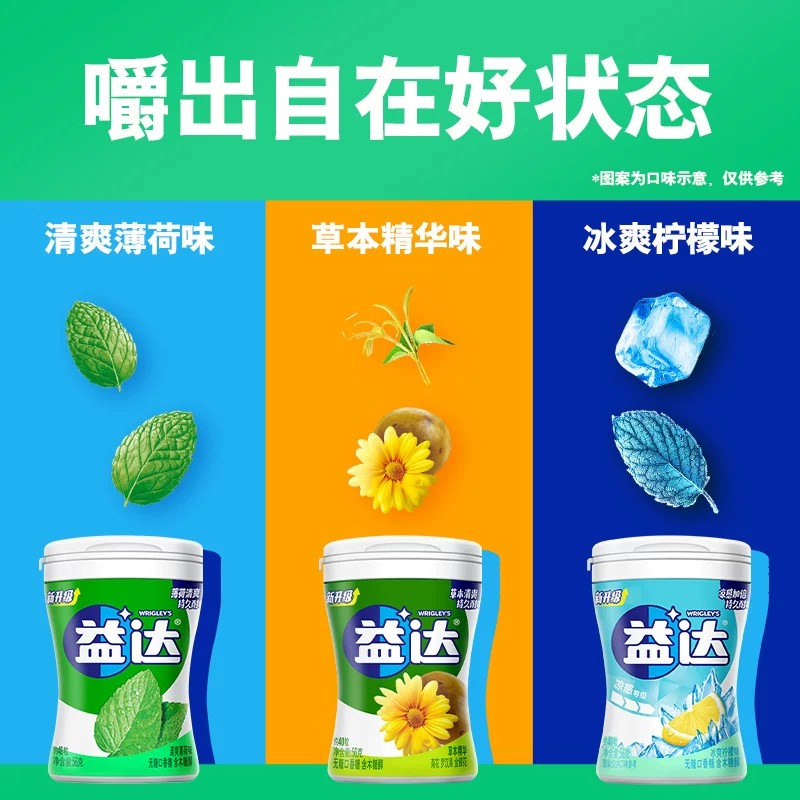 益达无糖口香糖草本精华冰爽柠檬图片